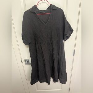 Francesca Bettini Black Linen Dress in size XL